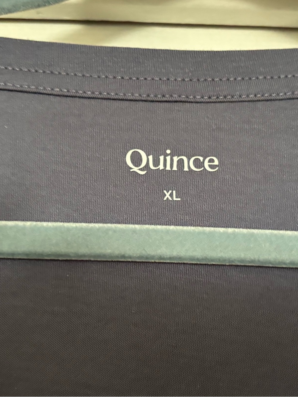 Quince V-Neck Tee - Navy & Cream - Picture 3 of 4